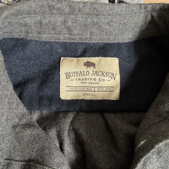 Buffalo Jackson Trading Co. Long Sleeve Gray Wool Shirt Men's Small Shacket - Picture 5 of 9